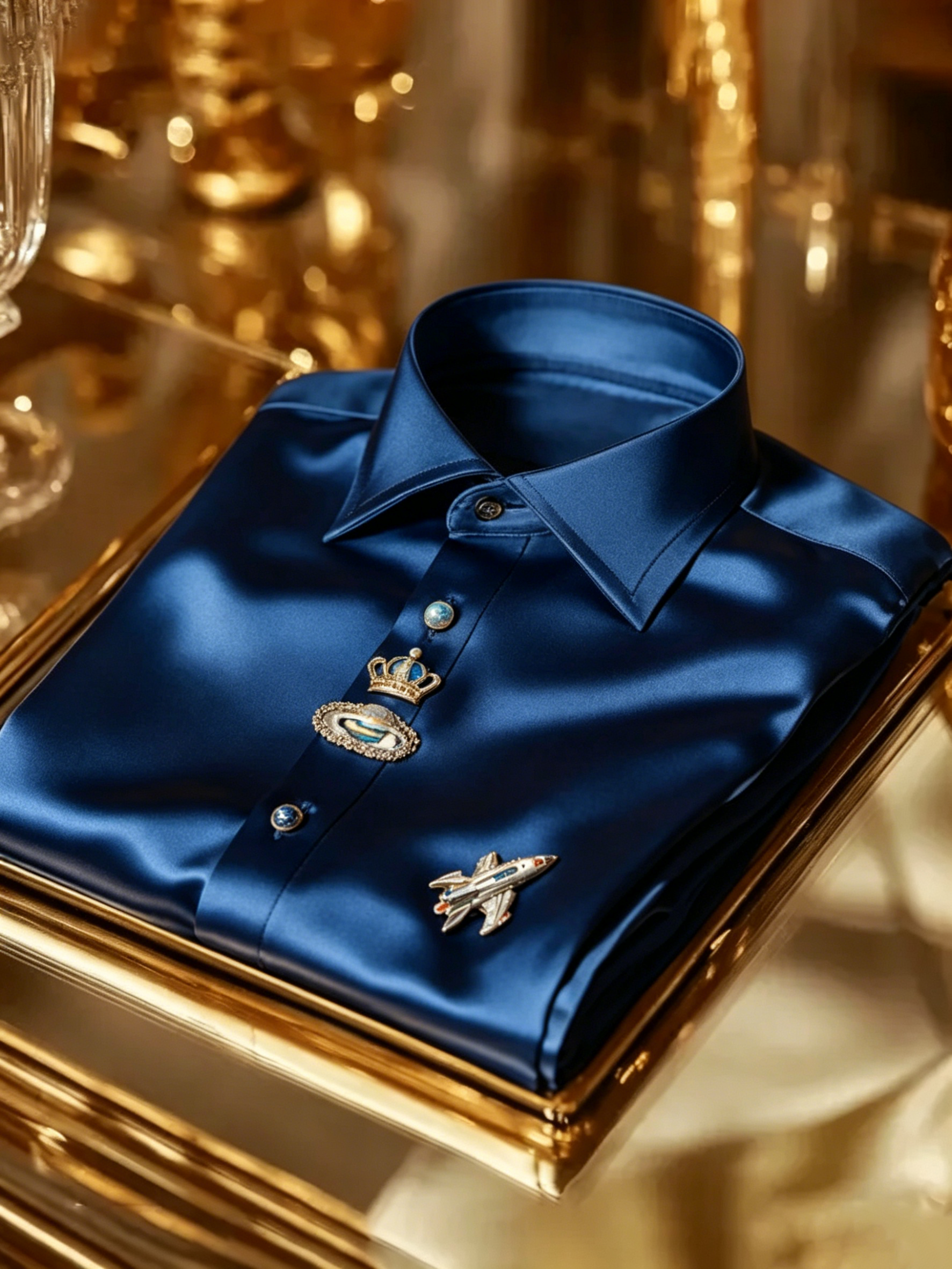 Men's Satin Long Sleeve Business Shirt