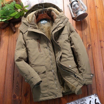 Men's Western Multi-Pocket Hooded Outdoor Farm Jacket
