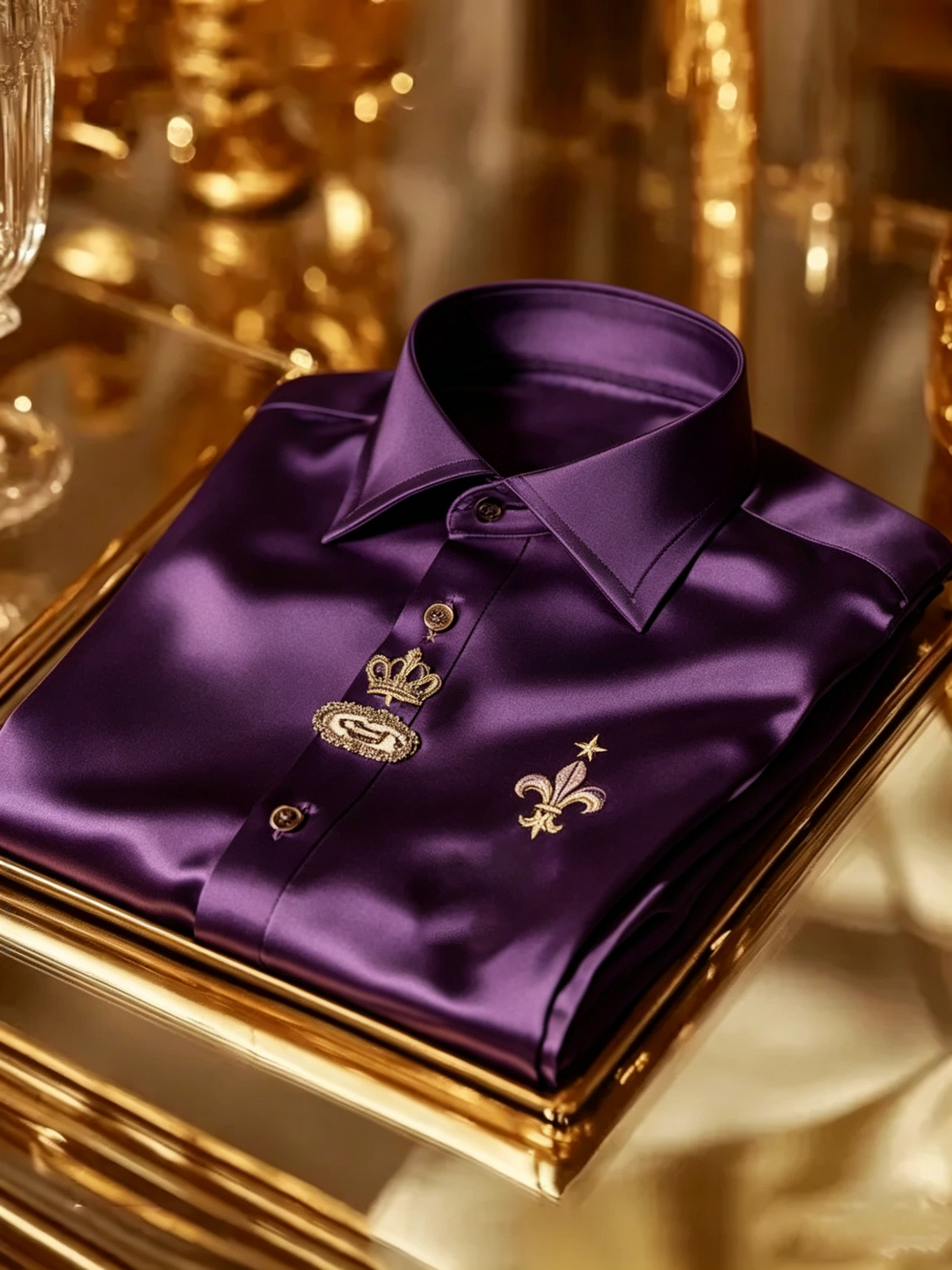 Men's Satin Long Sleeve Business Shirt