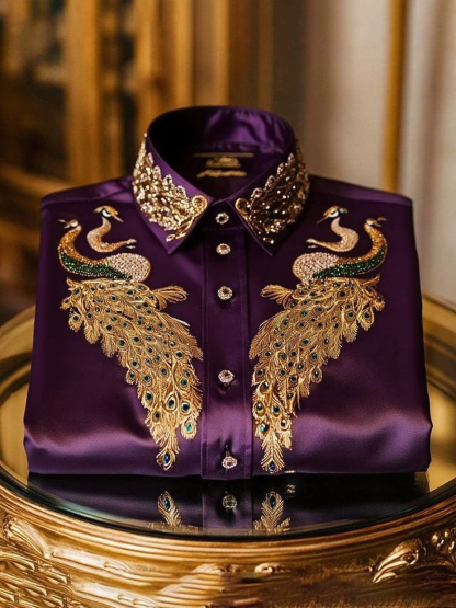 Men's Satin Luxe Long Sleeve Button Down Shirt