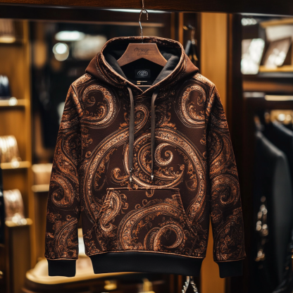Paisley Art Print Hoodie Men
