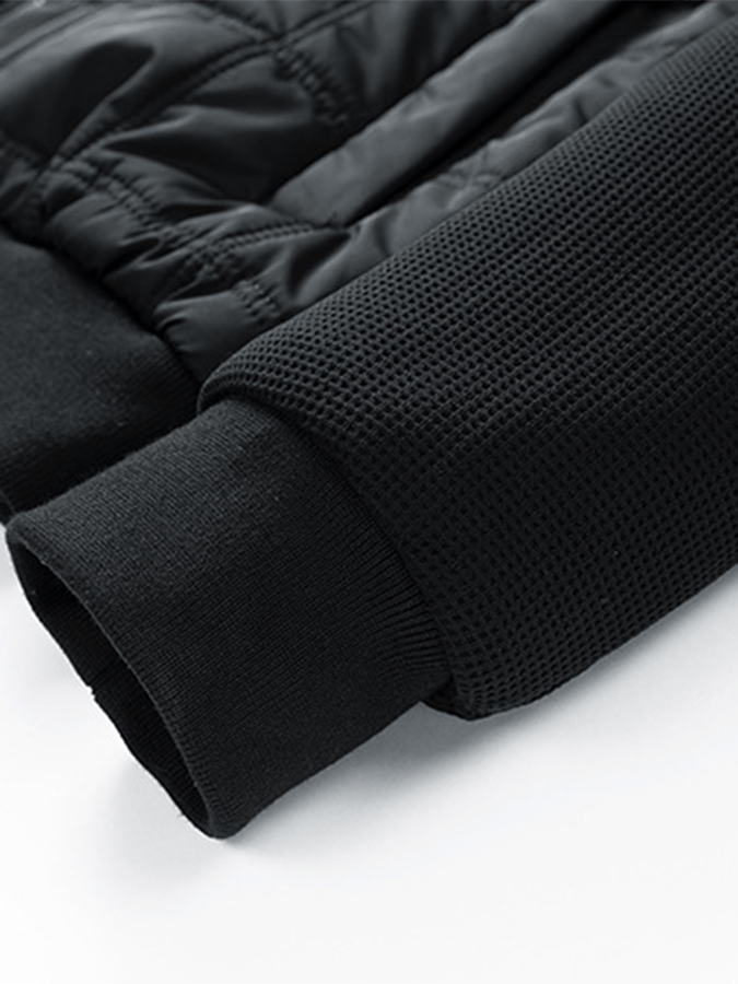 Men's Vintage Plaid Cotton Waffle Patchwork Casual Cotton Jacket