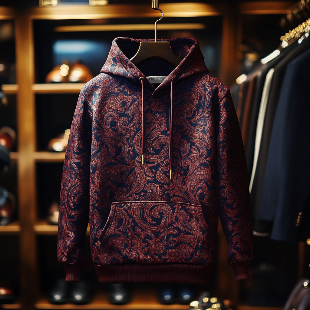 Paisley Art Print Hoodie Men