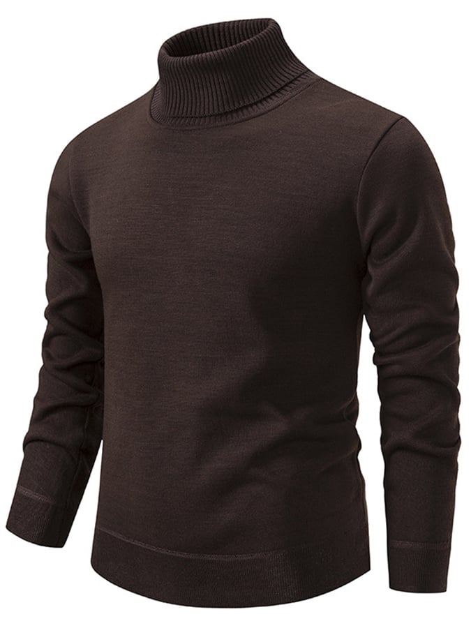 Men's Fashion Solid Color Pullover Long Sleeve Sweater