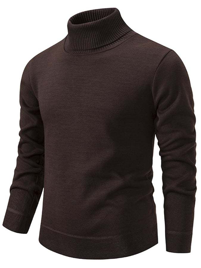 Men's Fashion Solid Color Pullover Long Sleeve Sweater
