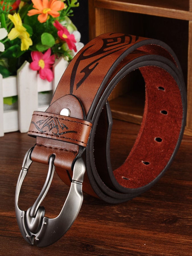 Solid Color Leather Belt