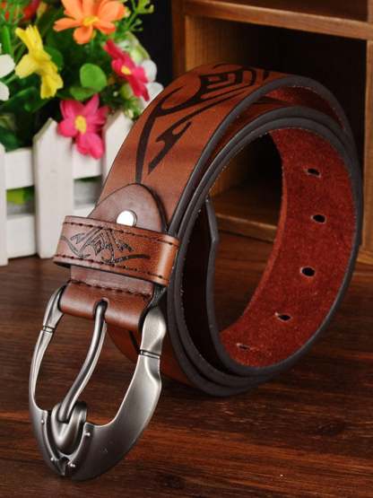 Solid Color Leather Belt