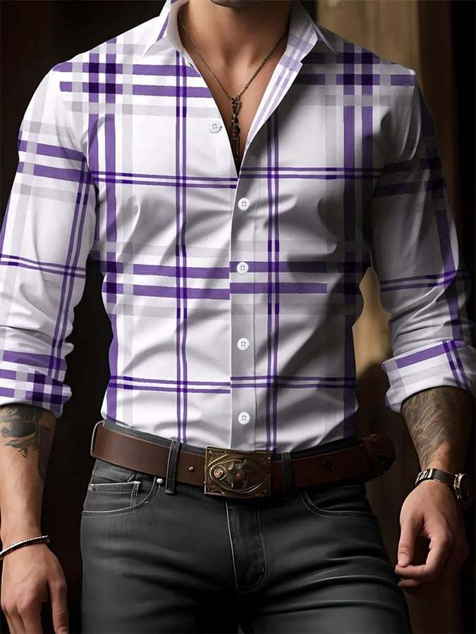 Men's Plaid Business Casual Shirt