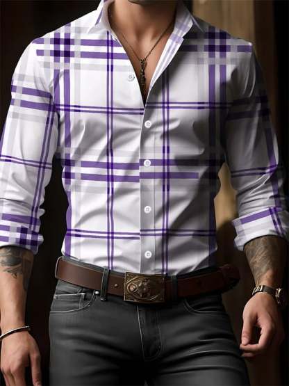 Men's Plaid Business Casual Shirt