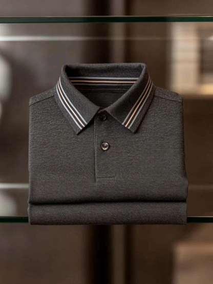 Men's Classic Business Logo Button Short Sleeve Polo Shirt