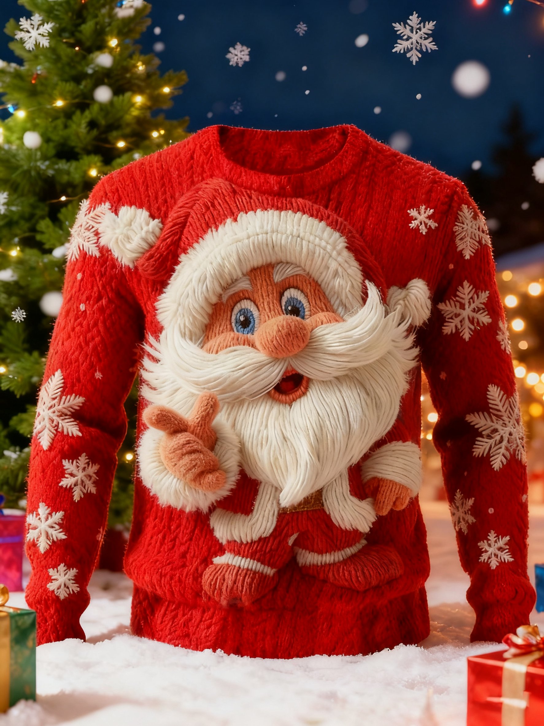 Men's Santa Claus Print Ugly Christmas Sweater