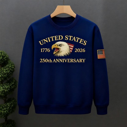 Men's Casual American 250th Anniversary Print Sweatshirt
