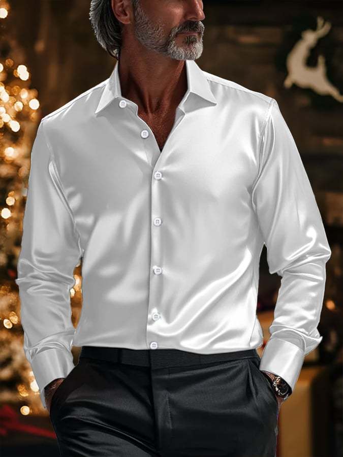 Men's Fashion Business Luxury Design Printed Long Sleeve Shirt