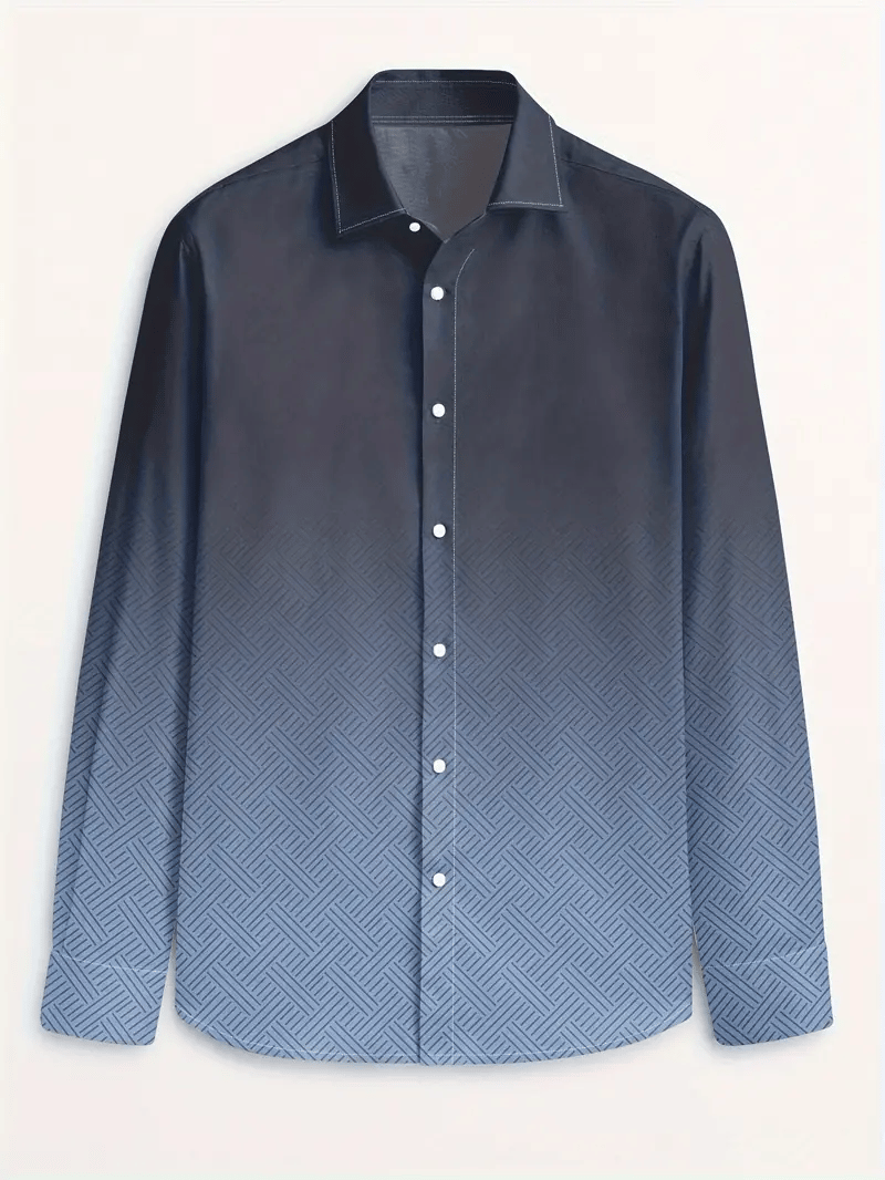 Men's Plaid Business Long Sleeve Shirt