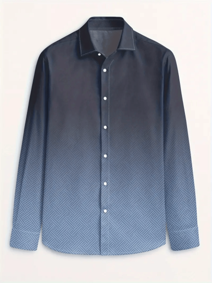 Men's Plaid Business Long Sleeve Shirt