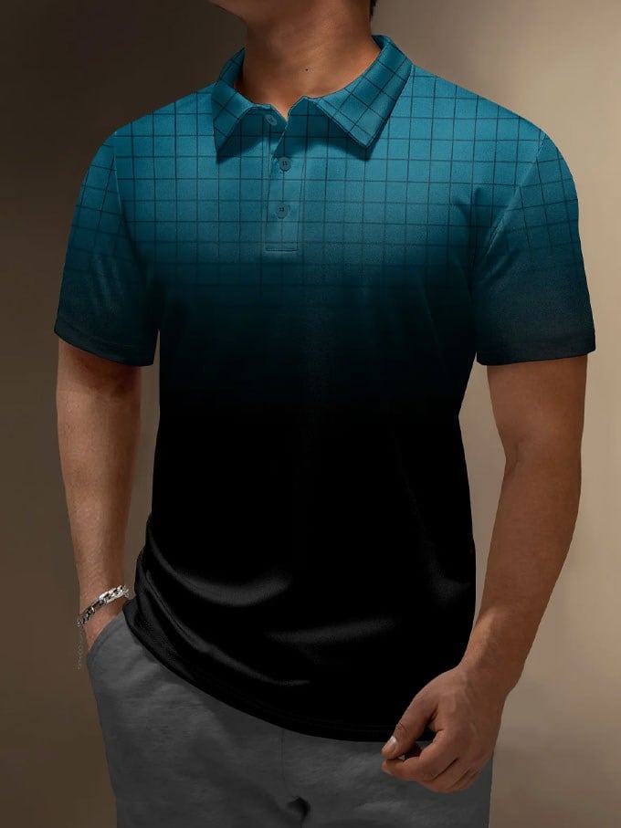 Men's Resort Style Printed Polo Shirt