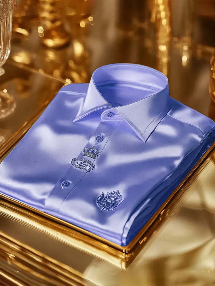 Men's Satin Business Luxury Long Sleeve Shirt