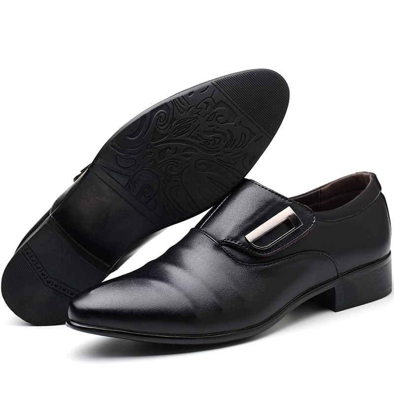 Men's Business Formal Casual Pointed Toe Loafers Faux Leather Shoes