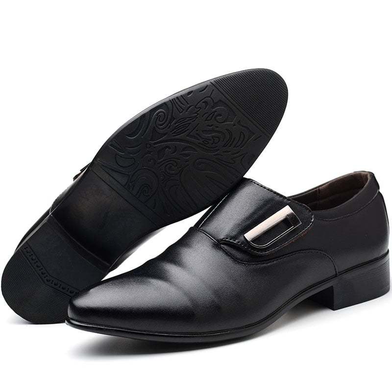 Men's Business Formal Casual Pointed Toe Loafers Faux Leather Shoes