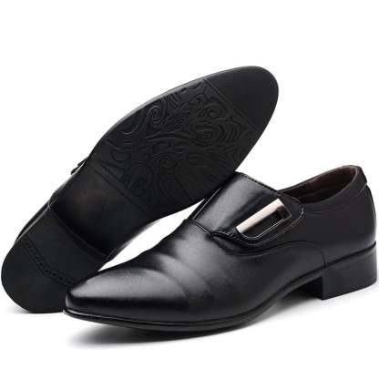 Men's Business Formal Casual Pointed Toe Loafers Faux Leather Shoes