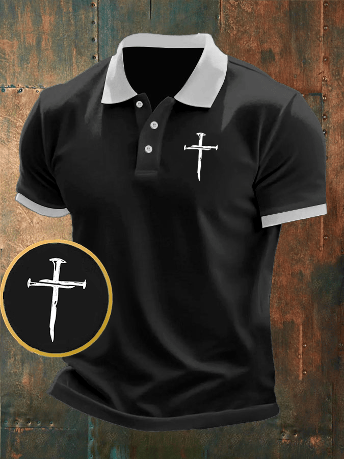 Men's Faith Printed Casual Polo Shirt
