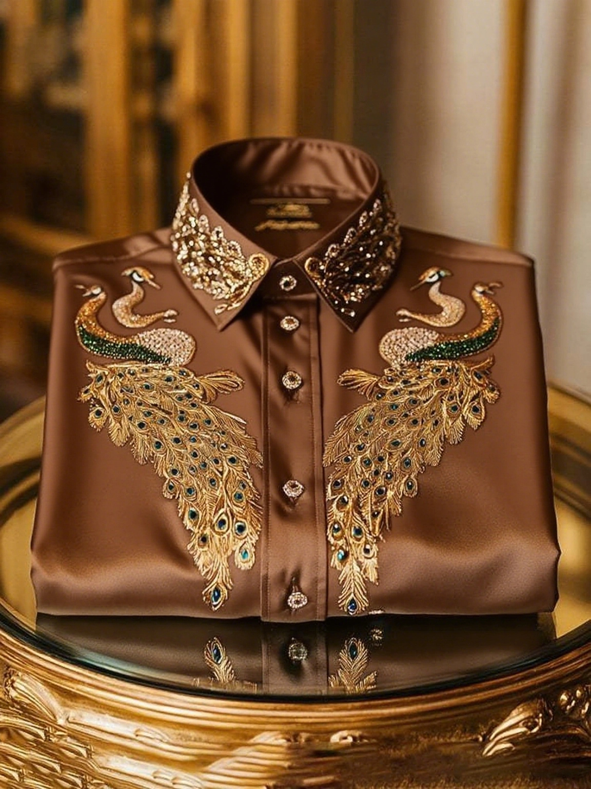 Men's Satin Luxe Long Sleeve Button Down Shirt