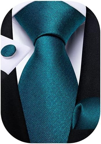 Men's Solid Color Tie and Pocket Square Set,Teal