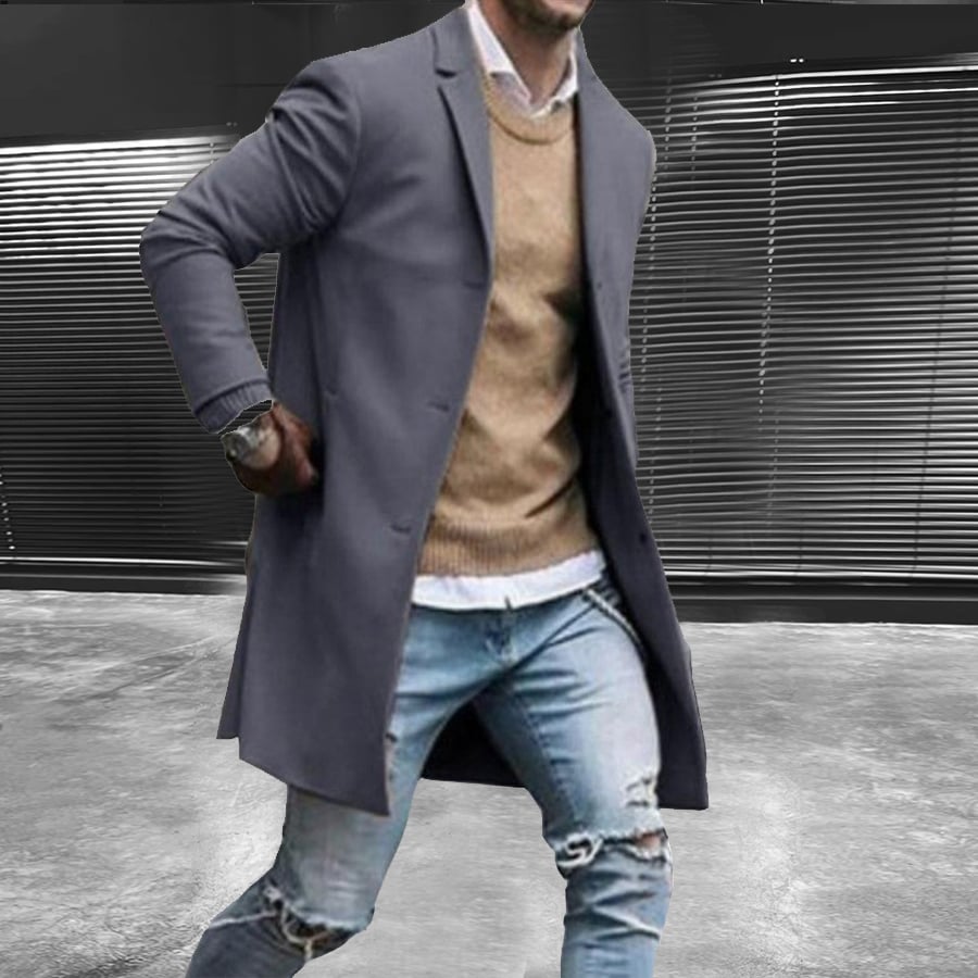 Lapel Casual Medium-Length Coat