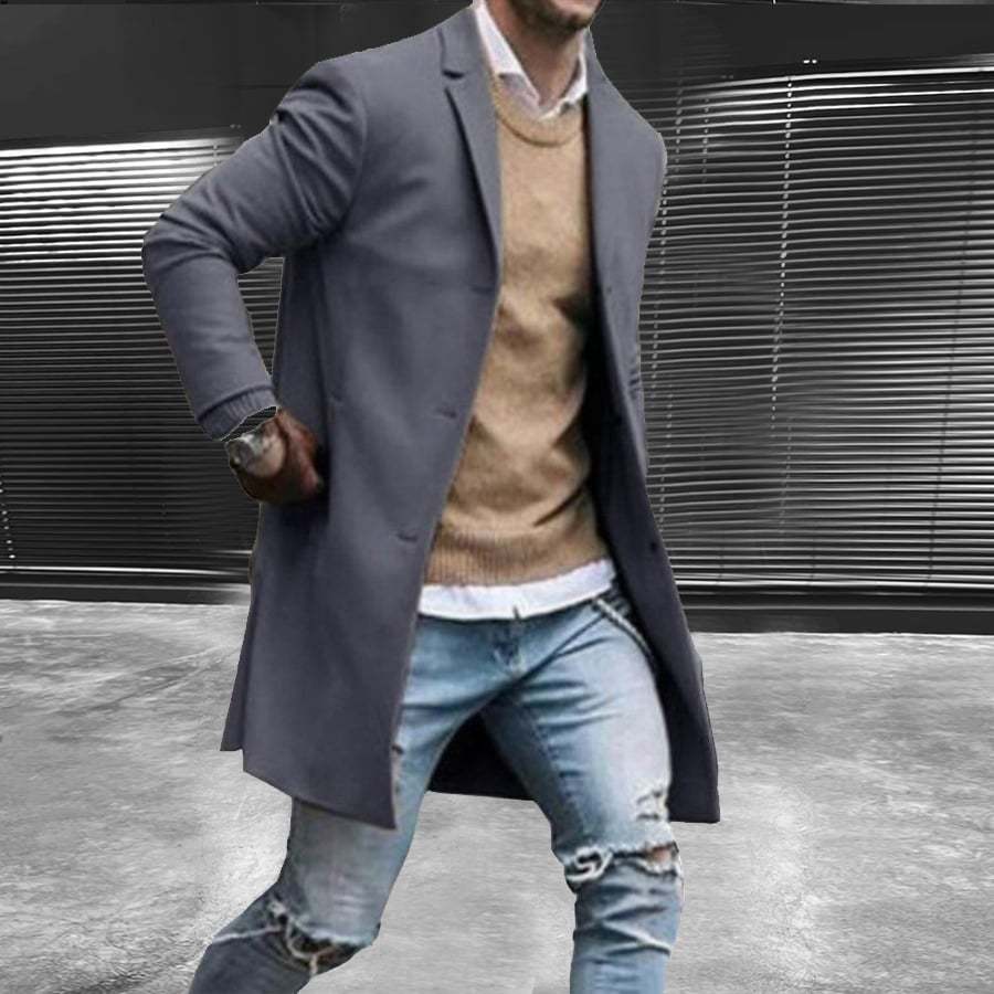 Lapel Casual Medium-Length Coat