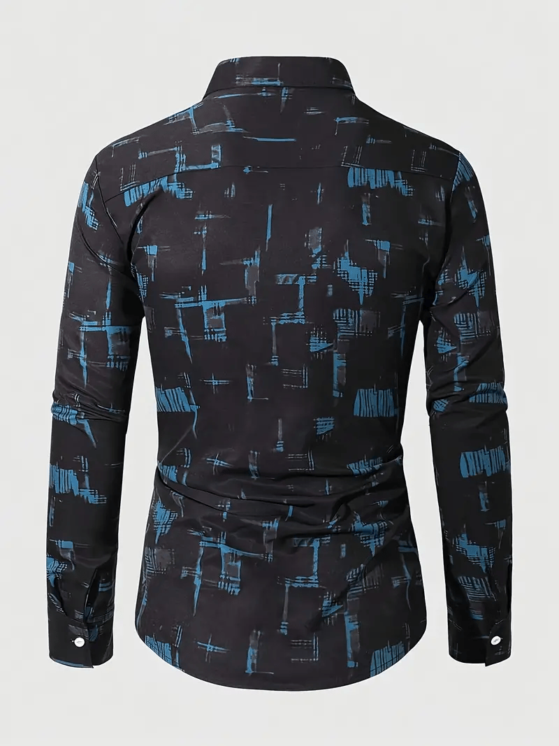 Men's Business Casual Striped Long Sleeve Shirt