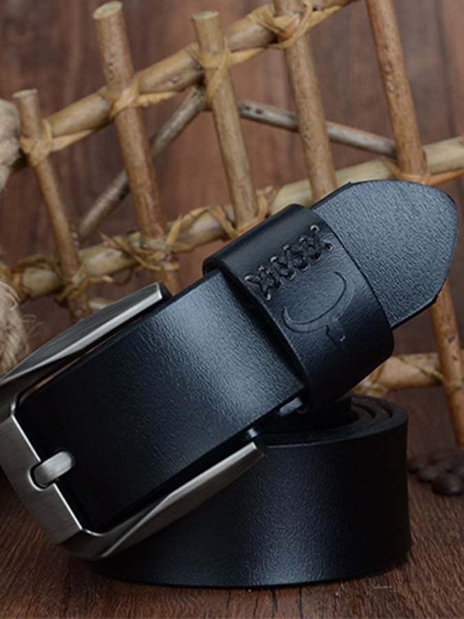 Business Casual Cowhide Fashion Men's Pin Buckle Belt