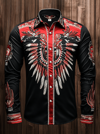 Men's Vintage Western Long Sleeve Shirt