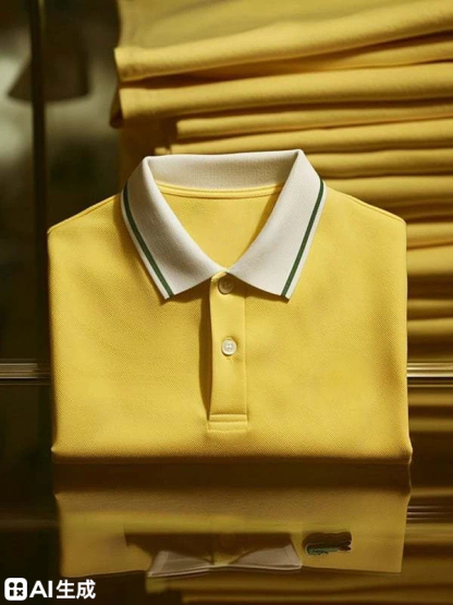 Men's Classic Business    Logo Short Sleeve Polo Shirt