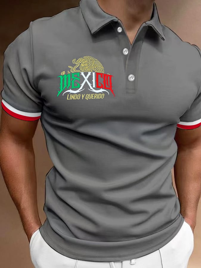 Men's Mexican Independence Day Printed Polo Shirt
