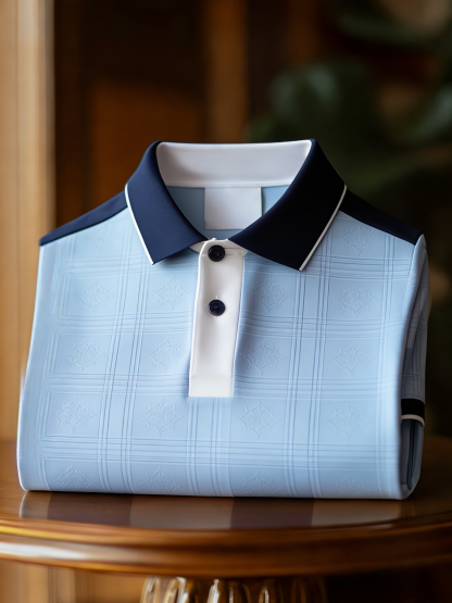 Men's Business Casual Button Short Sleeve Polo Shirt