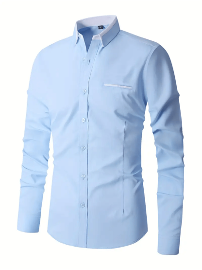 Men's Geometric Design Business Casual Shirt