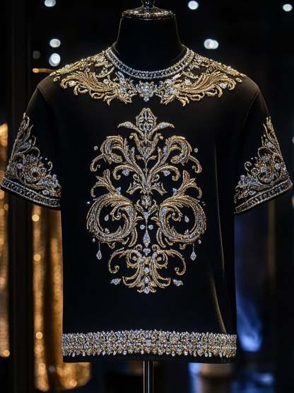 Men's Business Tiger Print Short Sleeve T-Shirt