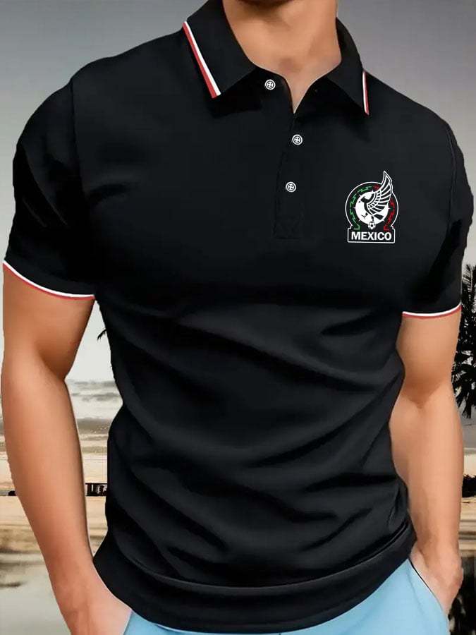 Men's Vintage Mexican Independence Day Simple Polo Shirt