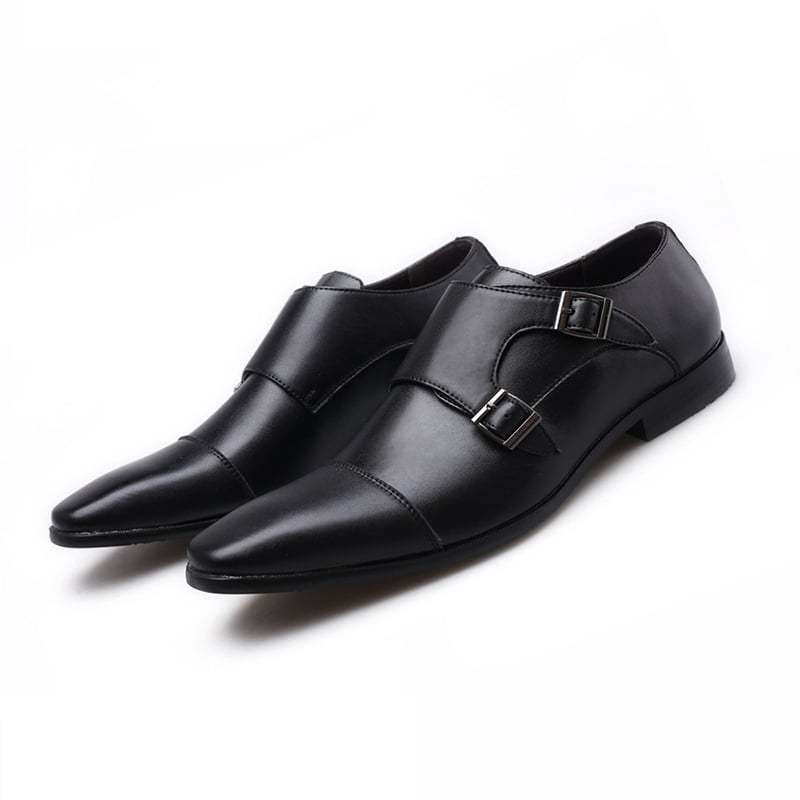 Buckle Pointed Toe British Style Men'S Shoes