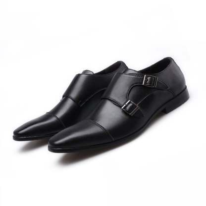 Buckle Pointed Toe British Style Men'S Shoes