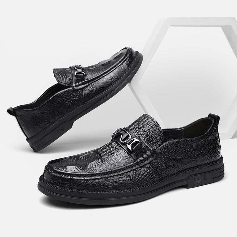 Men's Business Casual Lace-up Pointed Toe Faux Leather Shoes