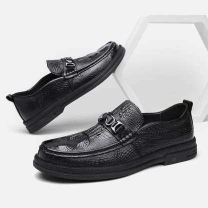 Men's Business Casual Lace-up Pointed Toe Faux Leather Shoes