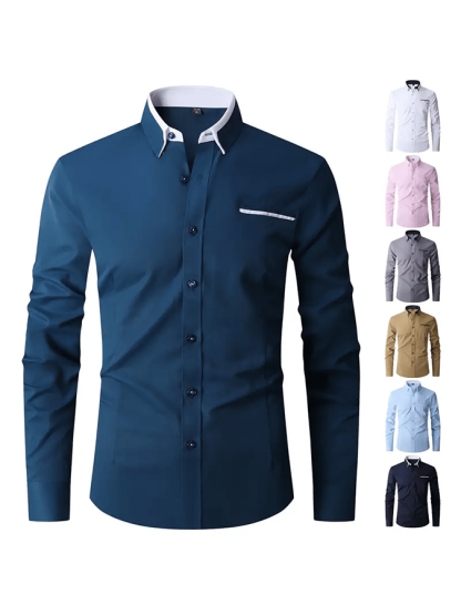 Men's Geometric Design Business Casual Shirt