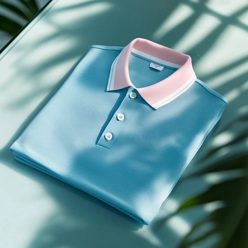 Men's Business Casual Embroidered Crocodile Button Short Sleeve Polo S