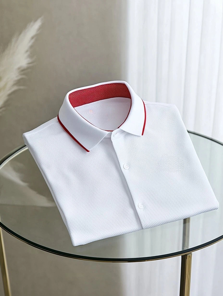 Men's Business Casual Fish Embroidered Button Short Sleeve Polo Shirt
