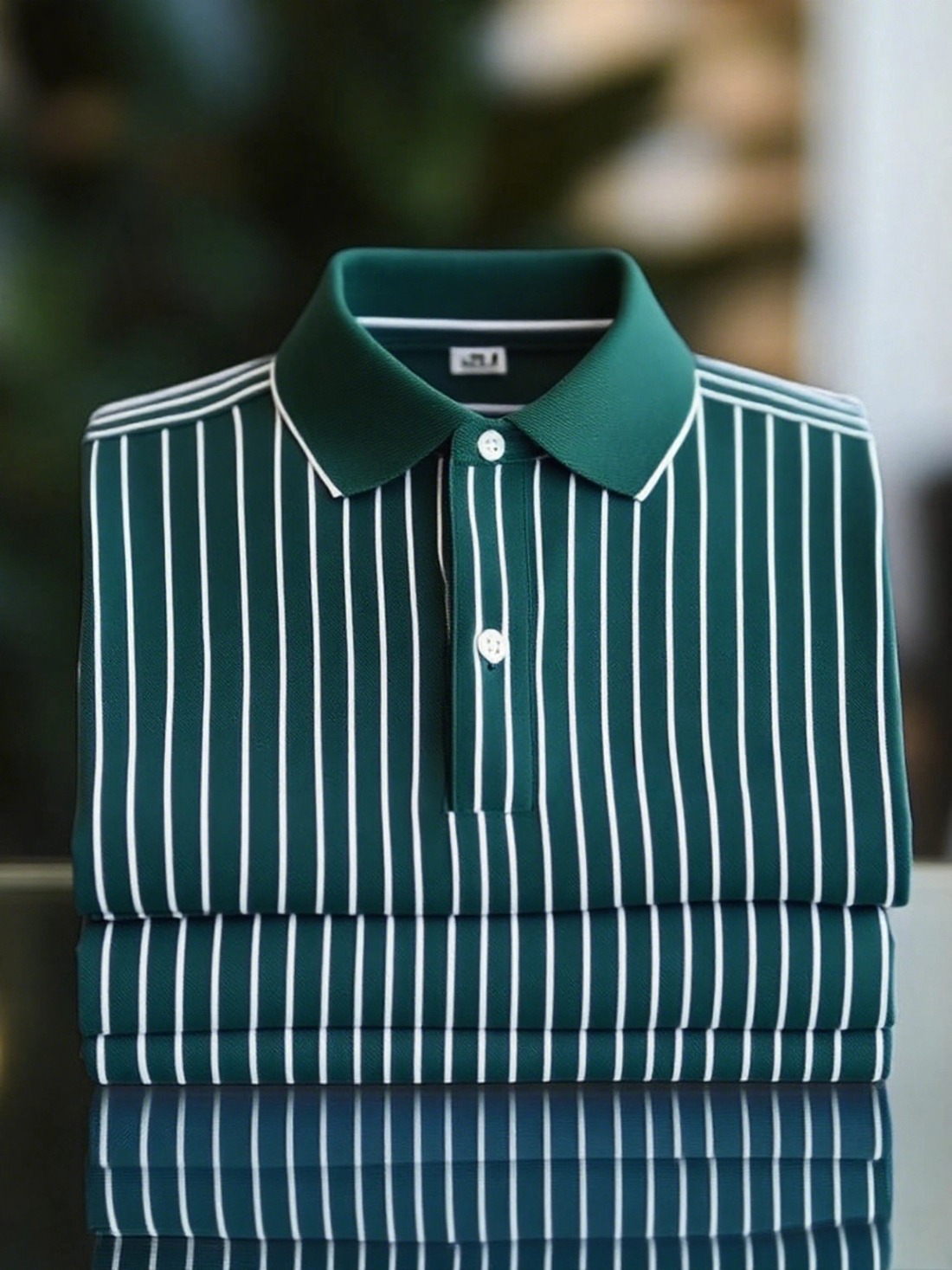 Men's Classic Business Logo Button Short Sleeve Polo Shirt