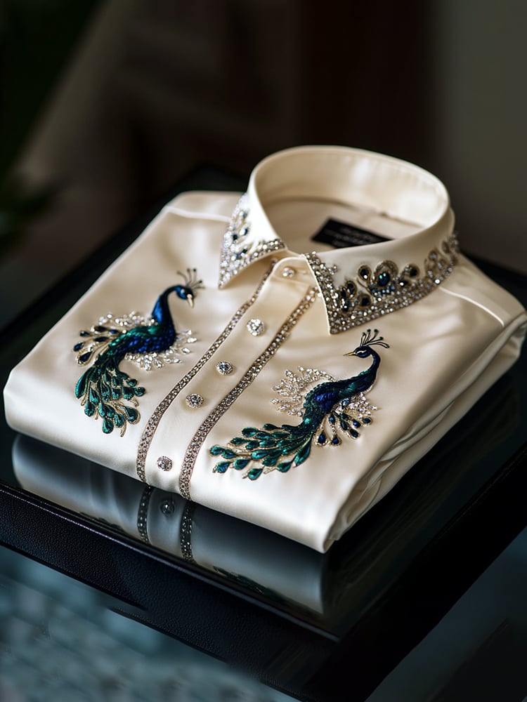 Men's Satin Luxe Long Sleeve Button Down Shirt