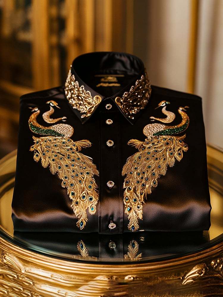 Men's Satin Luxe Long Sleeve Button Down Shirt