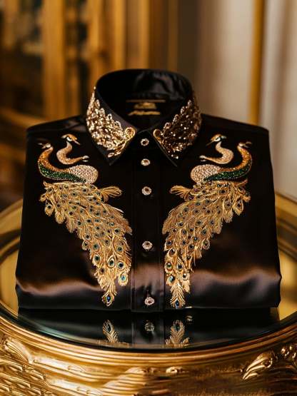 Men's Satin Luxe Long Sleeve Button Down Shirt