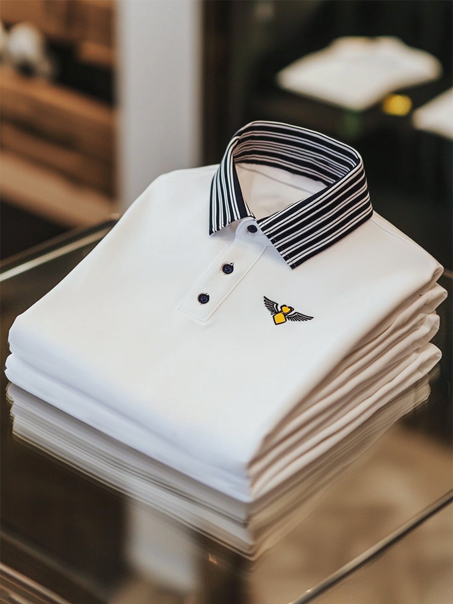 Men's Business Casual Button Short Sleeve Polo Shirt